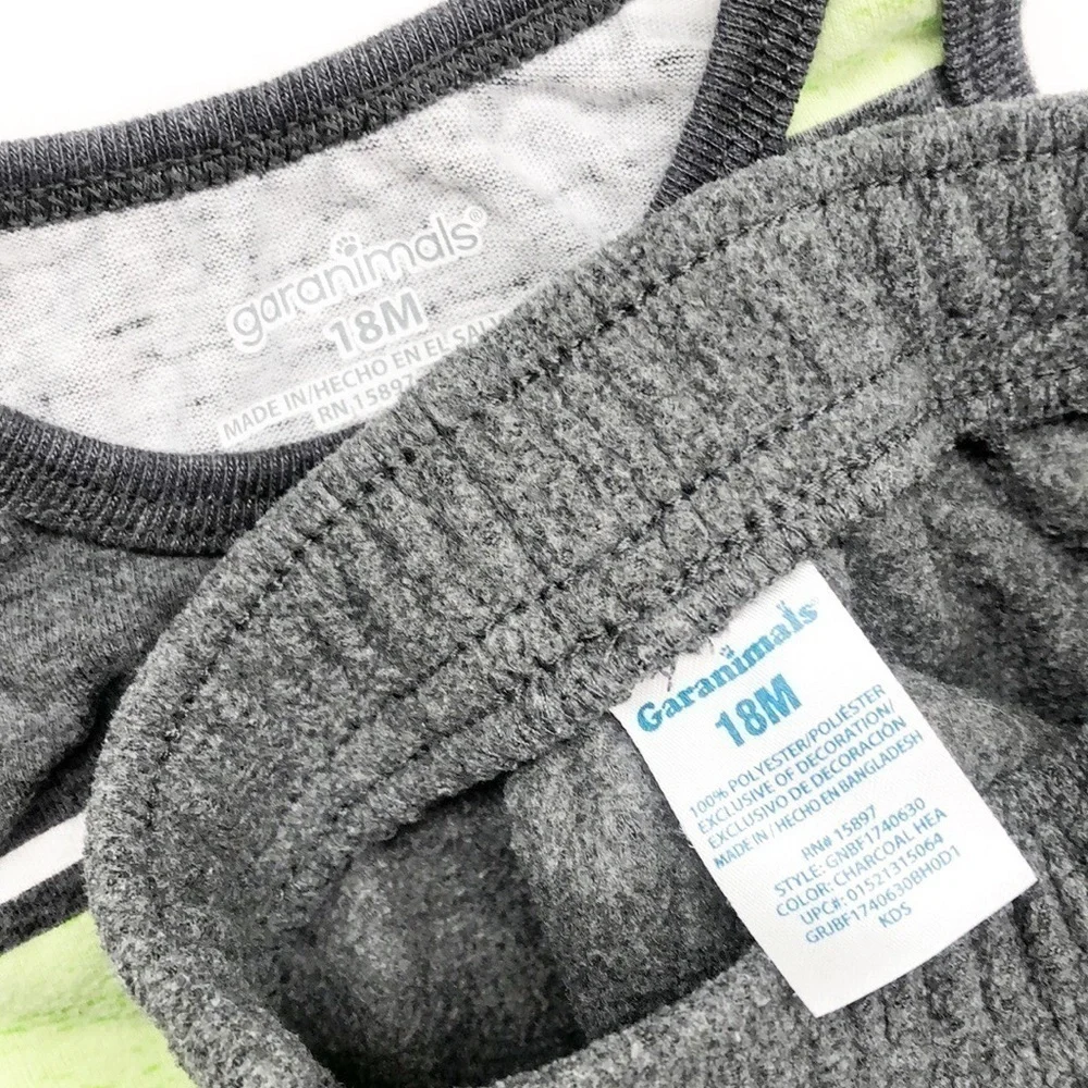 Garanimals gray/green striped tank top + gray sweatpants baby boy outfit
